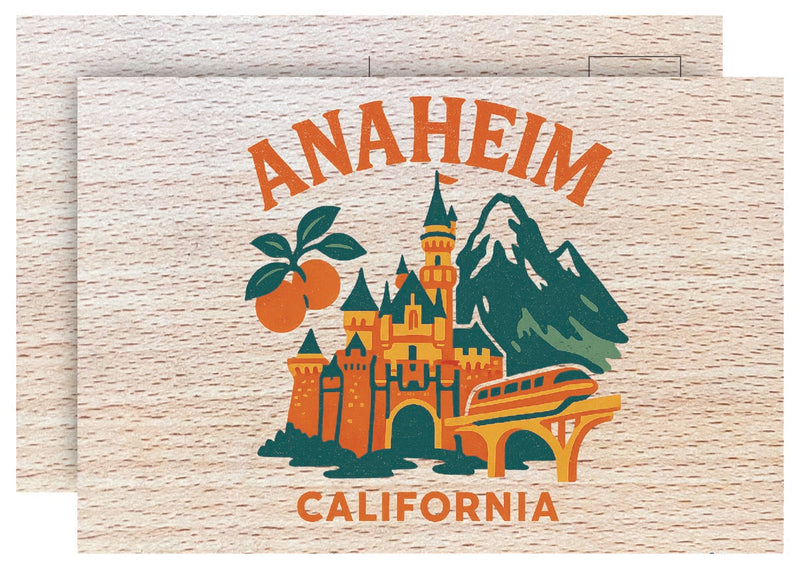 Anaheim California Vintage Full Color Vintage Design 4 x 6 Souvenir Wood Postcard