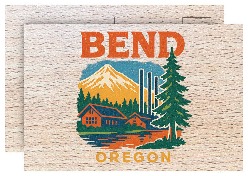 Bend Oregon Vintage Full Color Vintage Design 4 x 6 Souvenir Wood Postcard