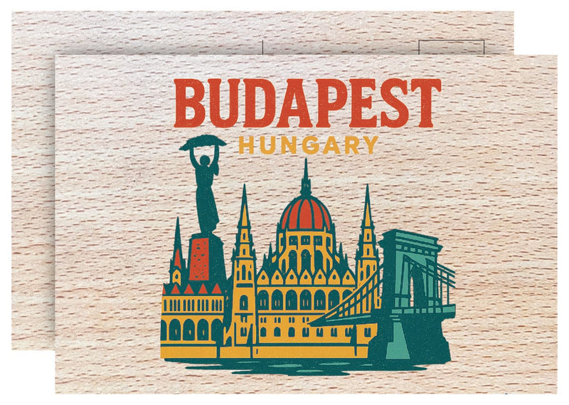 Budapest Hungary Vintage Full Color Vintage Design 4 x 6 Souvenir Wood Postcard