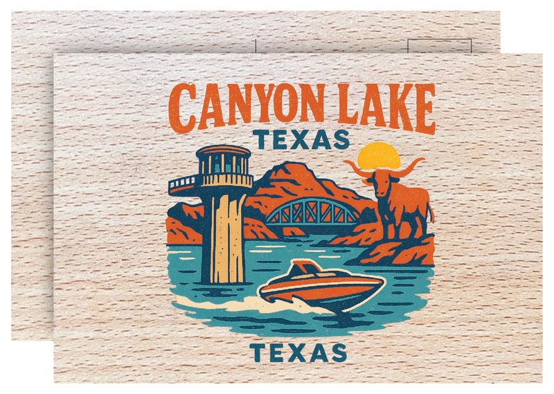 Canyon Lake Texas Vintage Full Color Vintage Design 4 x 6 Souvenir Wood Postcard