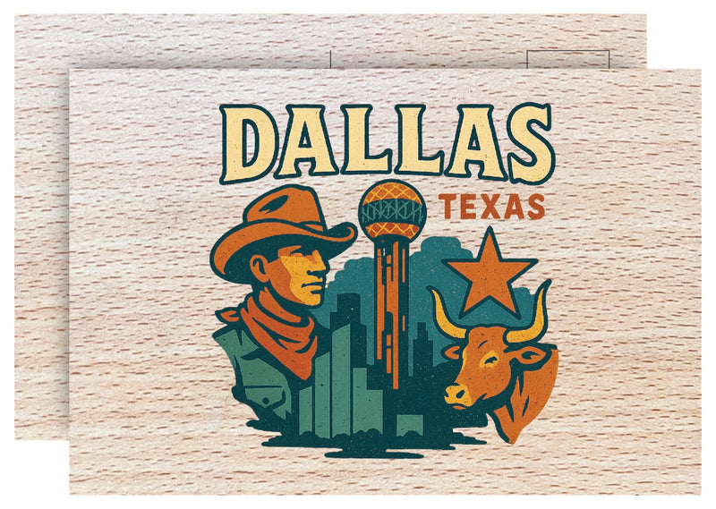 Dallas Texas Vintage Full Color Vintage Design 4 x 6 Souvenir Wood Postcard