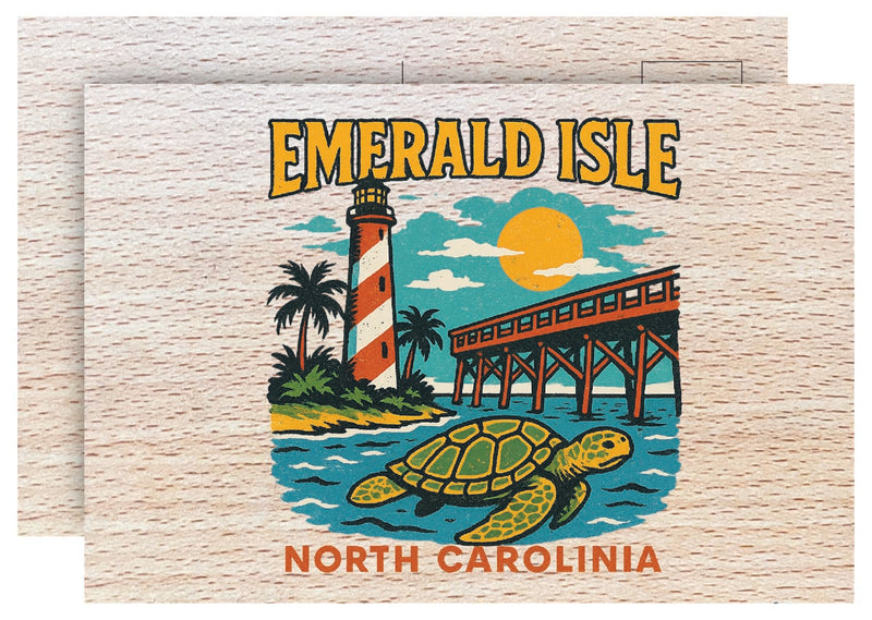 Emerald Isle North Carolina Vintage Full Color Vintage Design 4 x 6 Souvenir Wood Postcard