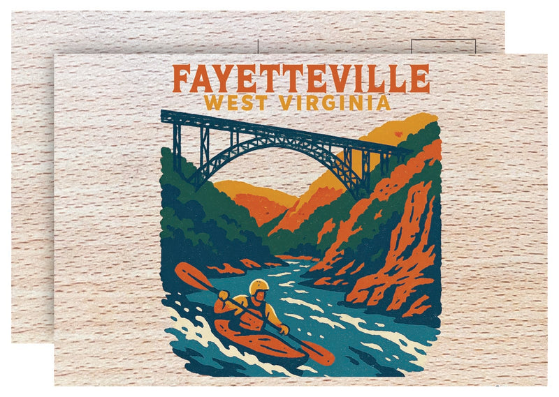 Fayetteville West Virginia Vintage Full Color Vintage Design 4 x 6 Souvenir Wood Postcard