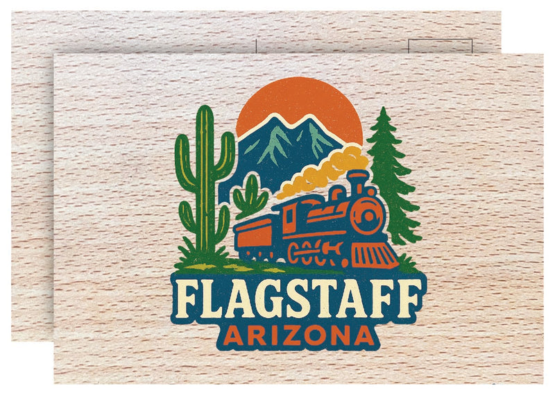 Flagstaff Arizona Vintage Full Color Vintage Design 4 x 6 Souvenir Wood Postcard