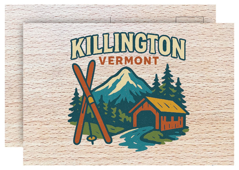 Killington Vermont Vintage Full Color Vintage Design 4 x 6 Souvenir Wood Postcard