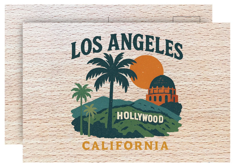 Los Angeles California Vintage Full Color Vintage Design 4 x 6 Souvenir Wood Postcard
