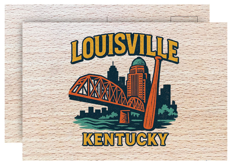 Louisville Kentucky Vintage Full Color Vintage Design 4 x 6 Souvenir Wood Postcard