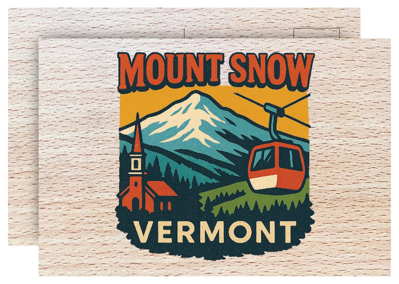 Mount Snow Vermont Vintage Full Color Vintage Design 4 x 6 Souvenir Wood Postcard