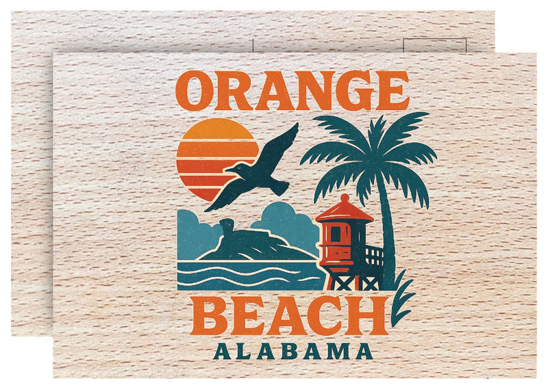 Orange Beach Alabama Vintage Full Color Vintage Design 4 x 6 Souvenir Wood Postcard