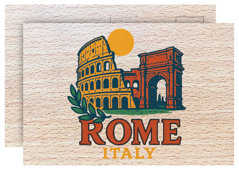 Rome Italy Vintage Full Color Vintage Design 4 x 6 Souvenir Wood Postcard