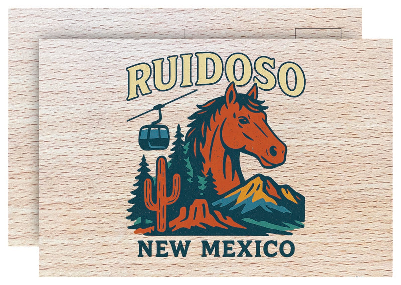 Ruidoso New Mexico Vintage Full Color Vintage Design 4 x 6 Souvenir Wood Postcard