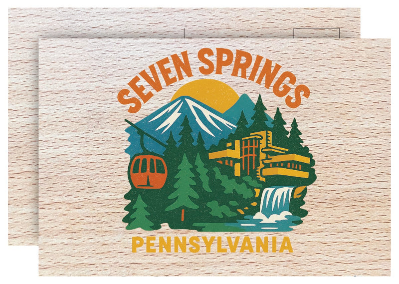 Seven Springs Pennsylvania Vintage Full Color Vintage Design 4 x 6 Souvenir Wood Postcard