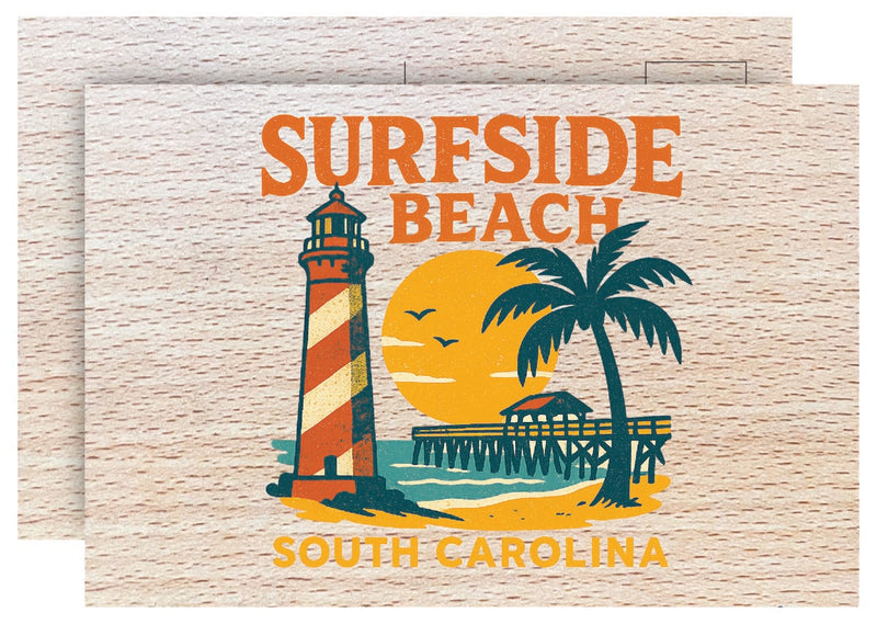 Surfside Beach South Carolina Vintage Full Color Vintage Design 4 x 6 Souvenir Wood Postcard