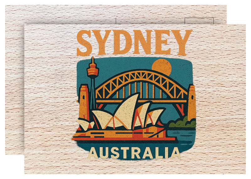 Sydney Australia Vintage Full Color Vintage Design 4 x 6 Souvenir Wood Postcard
