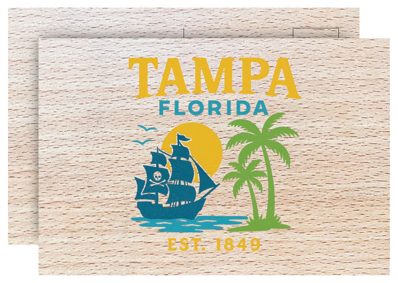 Tampa Florida Vintage Full Color Vintage Design 4 x 6 Souvenir Wood Postcard