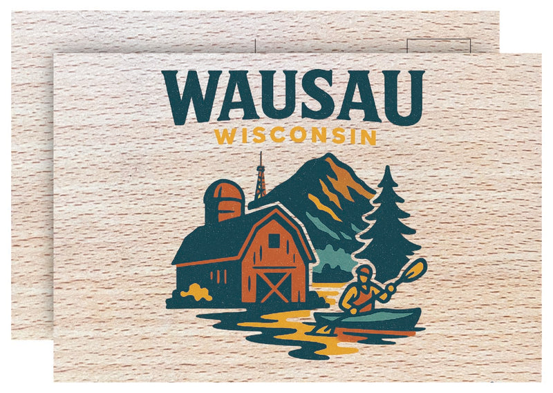 Wausau Wisconsin Vintage Full Color Vintage Design 4 x 6 Souvenir Wood Postcard