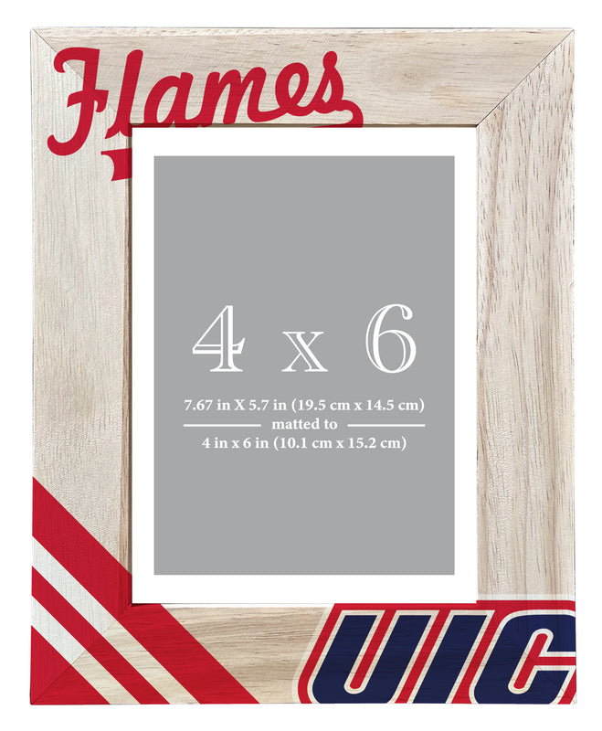 University of Illinois at Chicago Officially Licensed College Printed Wooden Photo Frame 4x6 – Vertical Display