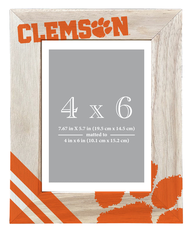 Clemson Tigers Officially Licensed College Printed Wooden Photo Frame 4x6 – Vertical Display