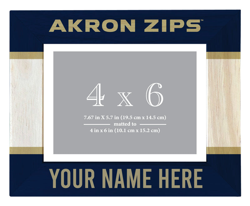 Akron Zips Customizable Wooden Photo Frame Matted 4"x 6" Officially Licensed Collegiate Product Printed