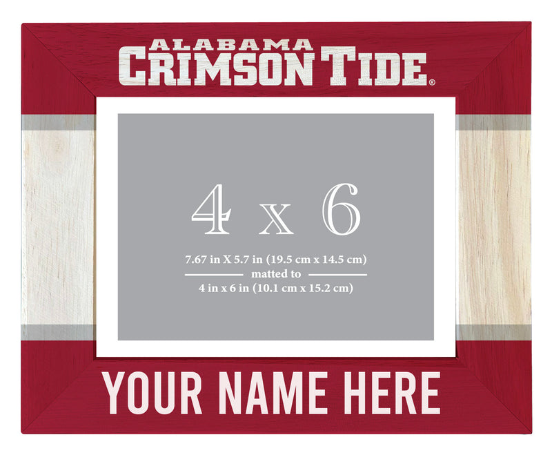 Alabama Crimson Tide Customizable Wooden Photo Frame Matted 4"x 6" Officially Licensed Collegiate Product Printed