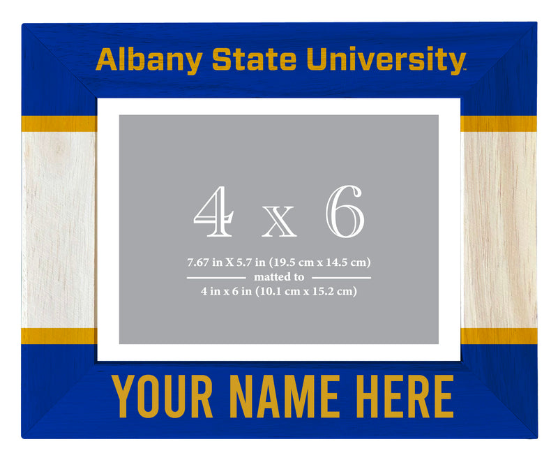 Albany State University Customizable Wooden Photo Frame Matted 4"x 6" Officially Licensed Collegiate Product Printed