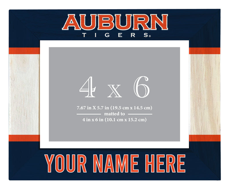 Auburn Tigers Customizable Wooden Photo Frame Matted 4"x 6" Officially Licensed Collegiate Product Printed