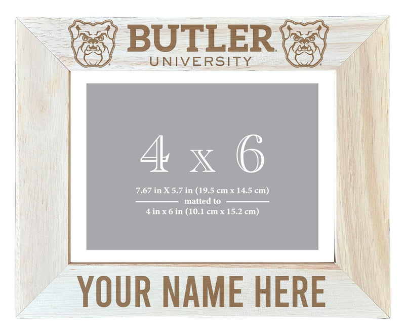 Butler Bulldogs Customizable Wooden Photo Frame Matted 4"x 6" Officially Licensed Collegiate Product Engraved