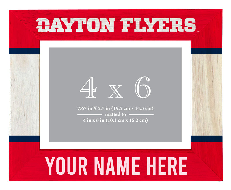 Dayton Flyers Customizable Wooden Photo Frame Matted 4"x 6" Officially Licensed Collegiate Product Printed