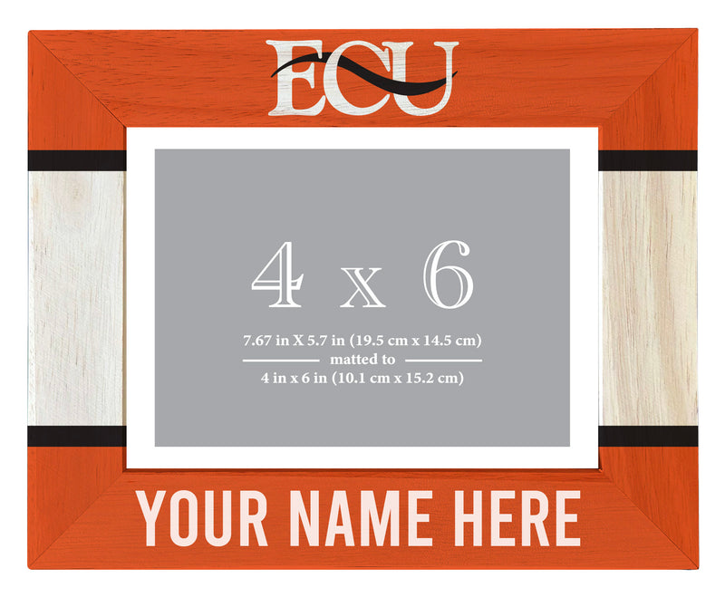 East Central University Tigers Customizable Wooden Photo Frame Matted 4"x 6" Officially Licensed Collegiate Product Printed