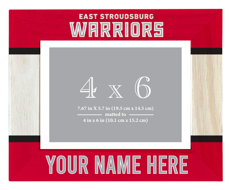 East Stroudsburg University Customizable Wooden Photo Frame Matted 4"x 6" Officially Licensed Collegiate Product Printed