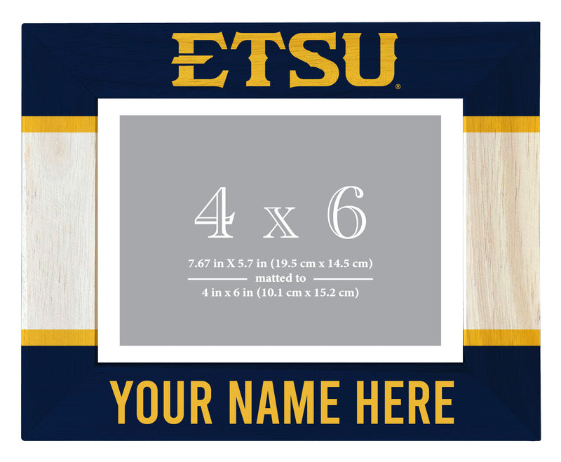East Tennessee State University Customizable Wooden Photo Frame Matted 4"x 6" Officially Licensed Collegiate Product Printed