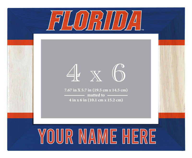 Florida Gators Customizable Wooden Photo Frame Matted 4"x 6" Officially Licensed Collegiate Product Printed