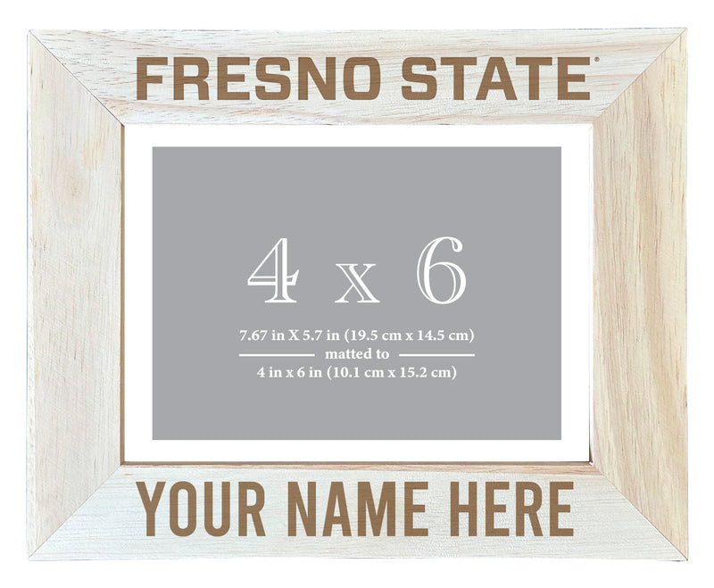 Fresno State Bulldogs Customizable Wooden Photo Frame Matted 4"x 6" Officially Licensed Collegiate Product Engraved