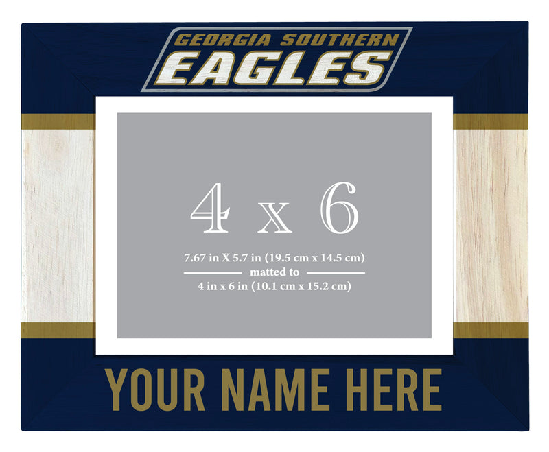 Georgia Southern Eagles Customizable Wooden Photo Frame Matted 4"x 6" Officially Licensed Collegiate Product Printed