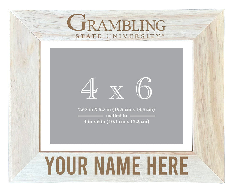 Grambling State Tigers Customizable Wooden Photo Frame Matted 4"x 6" Officially Licensed Collegiate Product Engraved
