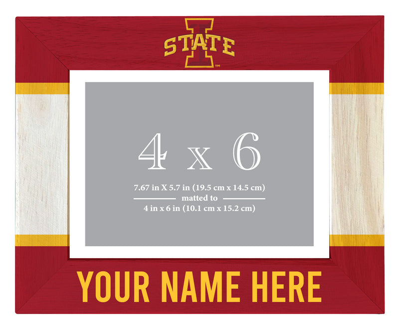 Iowa State Cyclones Customizable Wooden Photo Frame Matted 4"x 6" Officially Licensed Collegiate Product Printed