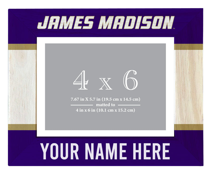James Madison Dukes Customizable Wooden Photo Frame Matted 4"x 6" Officially Licensed Collegiate Product Printed