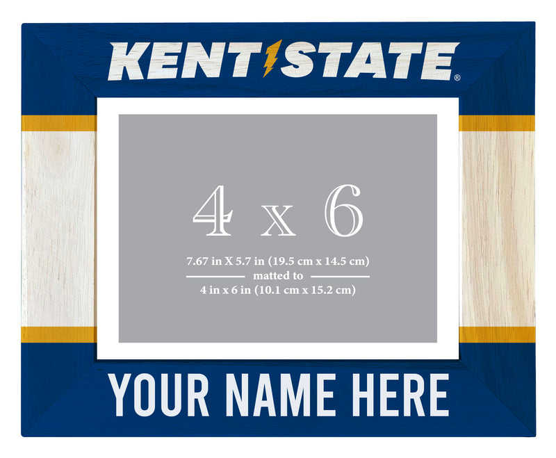 Kent State University Customizable Wooden Photo Frame Matted 4"x 6" Officially Licensed Collegiate Product Printed