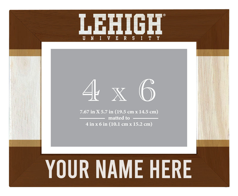 Lehigh University Mountain Hawks Customizable Wooden Photo Frame Matted 4"x 6" Officially Licensed Collegiate Product Printed