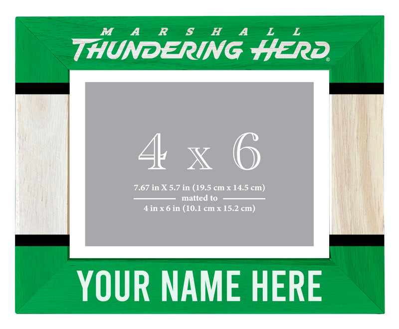 Marshall Thundering Herd Customizable Wooden Photo Frame Matted 4"x 6" Officially Licensed Collegiate Product Printed