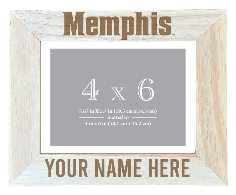 Memphis Tigers Customizable Wooden Photo Frame Matted 4"x 6" Officially Licensed Collegiate Product Engraved