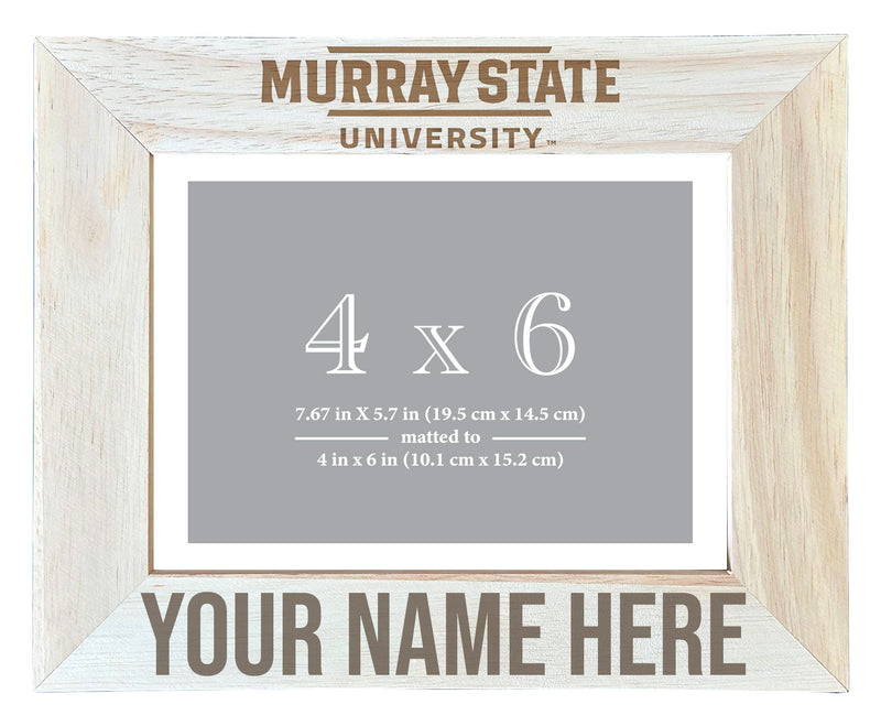 Murray State University Customizable Wooden Photo Frame Matted 4"x 6" Officially Licensed Collegiate Product Engraved