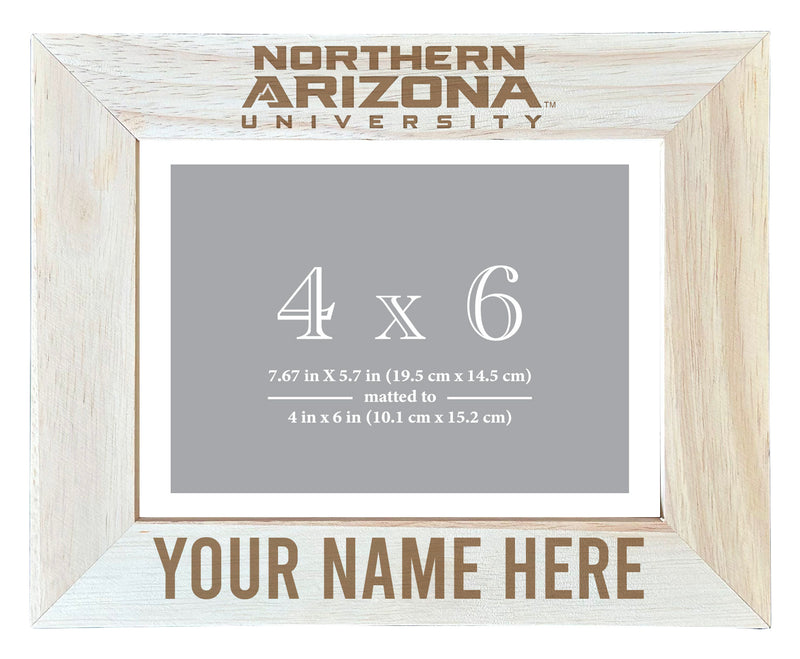 Northern Arizona University Customizable Wooden Photo Frame Matted 4"x 6" Officially Licensed Collegiate Product Engraved