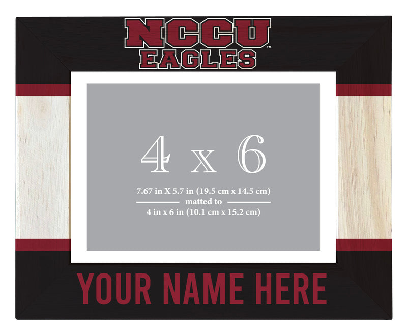North Carolina Central Eagles Customizable Wooden Photo Frame Matted 4"x 6" Officially Licensed Collegiate Product Printed