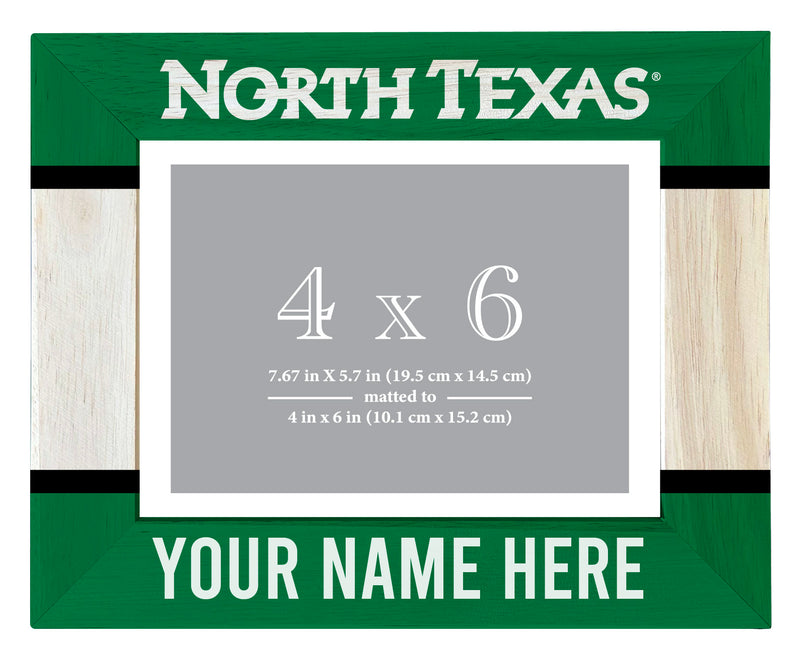 North Texas Customizable Wooden Photo Frame Matted 4"x 6" Officially Licensed Collegiate Product Printed