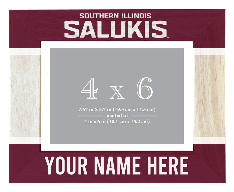 Southern Illinois Salukis Customizable Wooden Photo Frame Matted 4"x 6" Officially Licensed Collegiate Product Printed