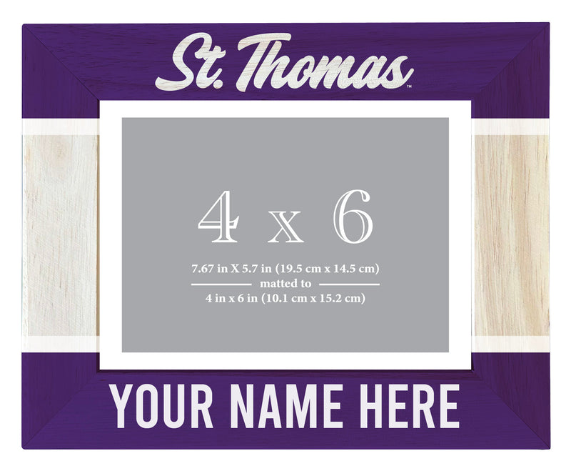University of St. Thomas Customizable Wooden Photo Frame Matted 4"x 6" Officially Licensed Collegiate Product Printed
