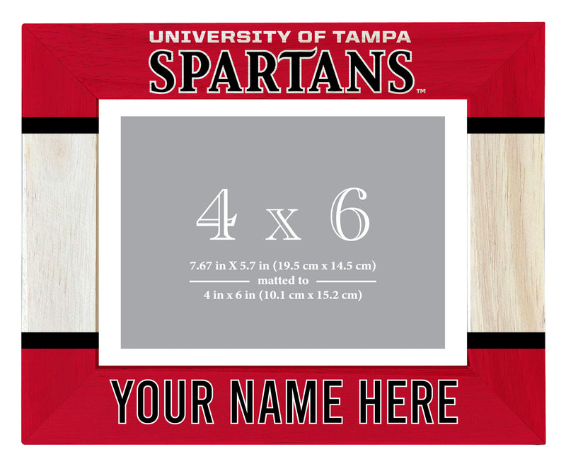 University of Tampa Spartans Customizable Wooden Photo Frame Matted 4"x 6" Officially Licensed Collegiate Product Printed