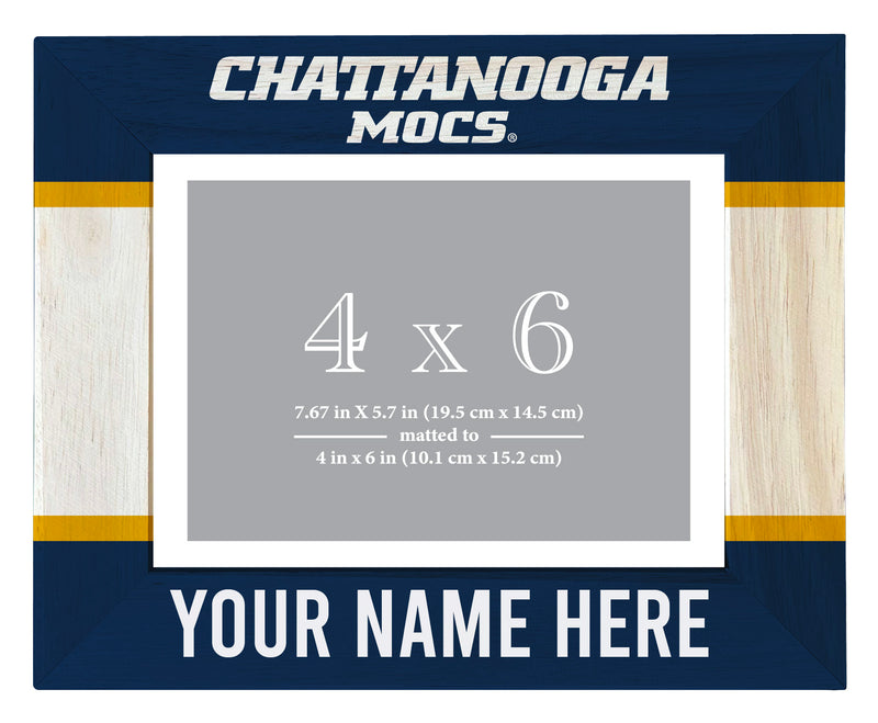 University of Tennessee at Chattanooga Customizable Wooden Photo Frame Matted 4"x 6" Officially Licensed Collegiate Product Printed