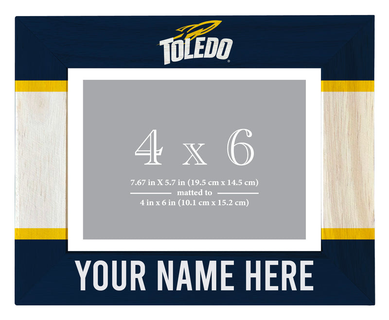 Toledo Rockets Customizable Wooden Photo Frame Matted 4"x 6" Officially Licensed Collegiate Product Printed